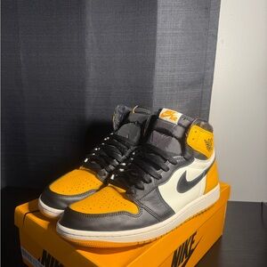 Nike Air Jordan High Top Sneakers - Black, Yellow, White